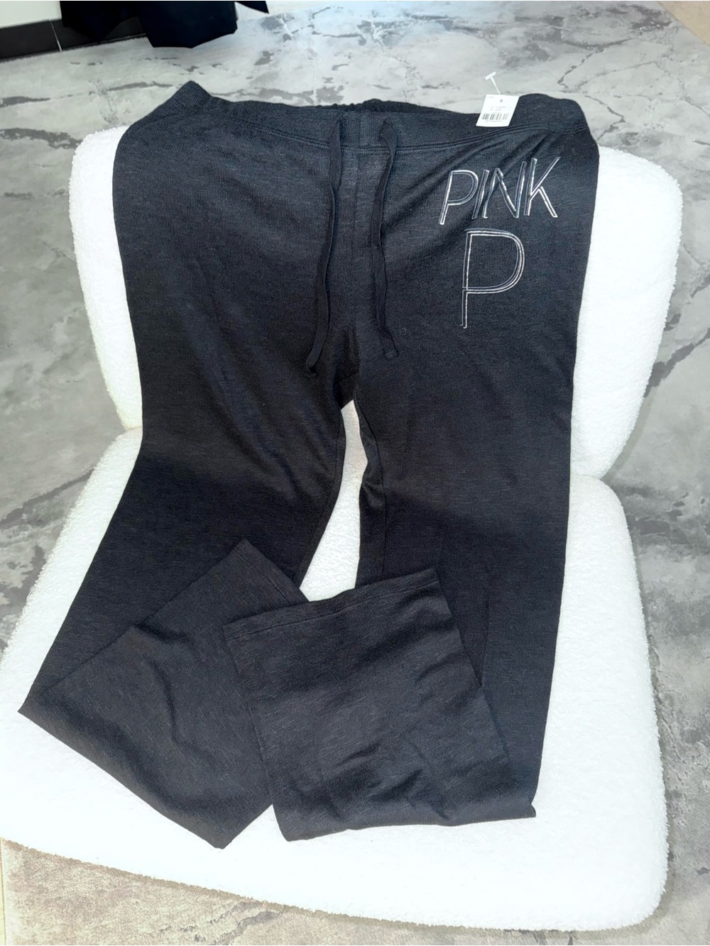 Victorias Secret Pink vintage y2k lightweight sweatpants Small Black